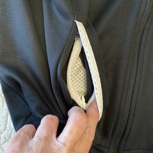 Nike Black Y2K Dri fit Track Jacket Embroidery Logo Coin Pocket Hooded full zip - Picture 9 of 16